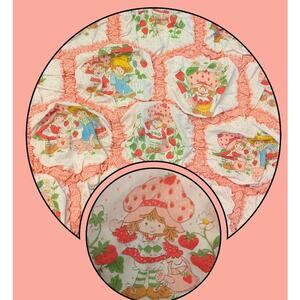 Vtg. Strawberry Shortcake Homemade Quilt